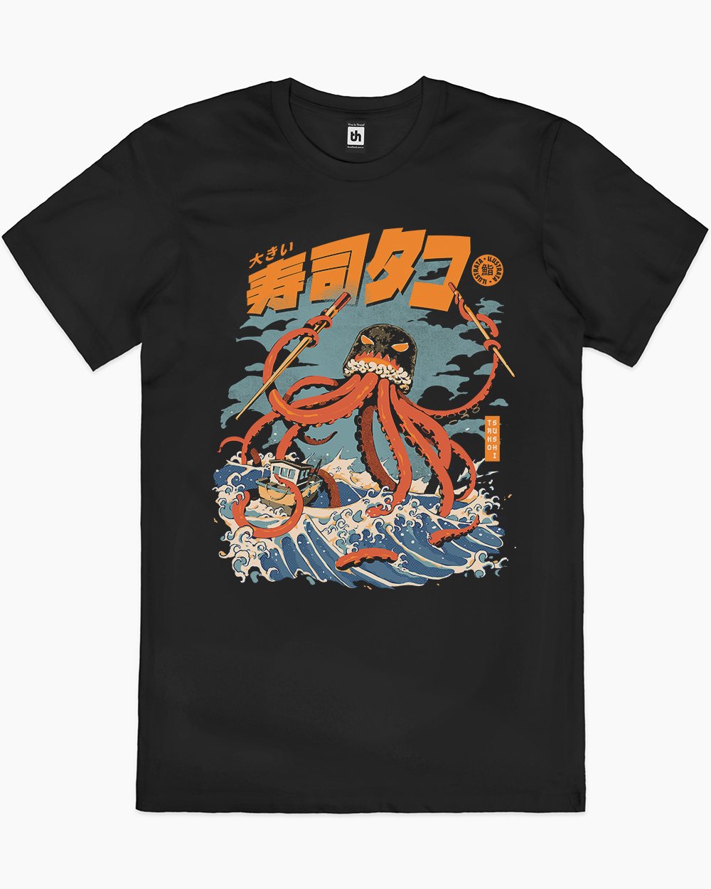The Tako Sushi T-Shirt Australia Online #colour_black