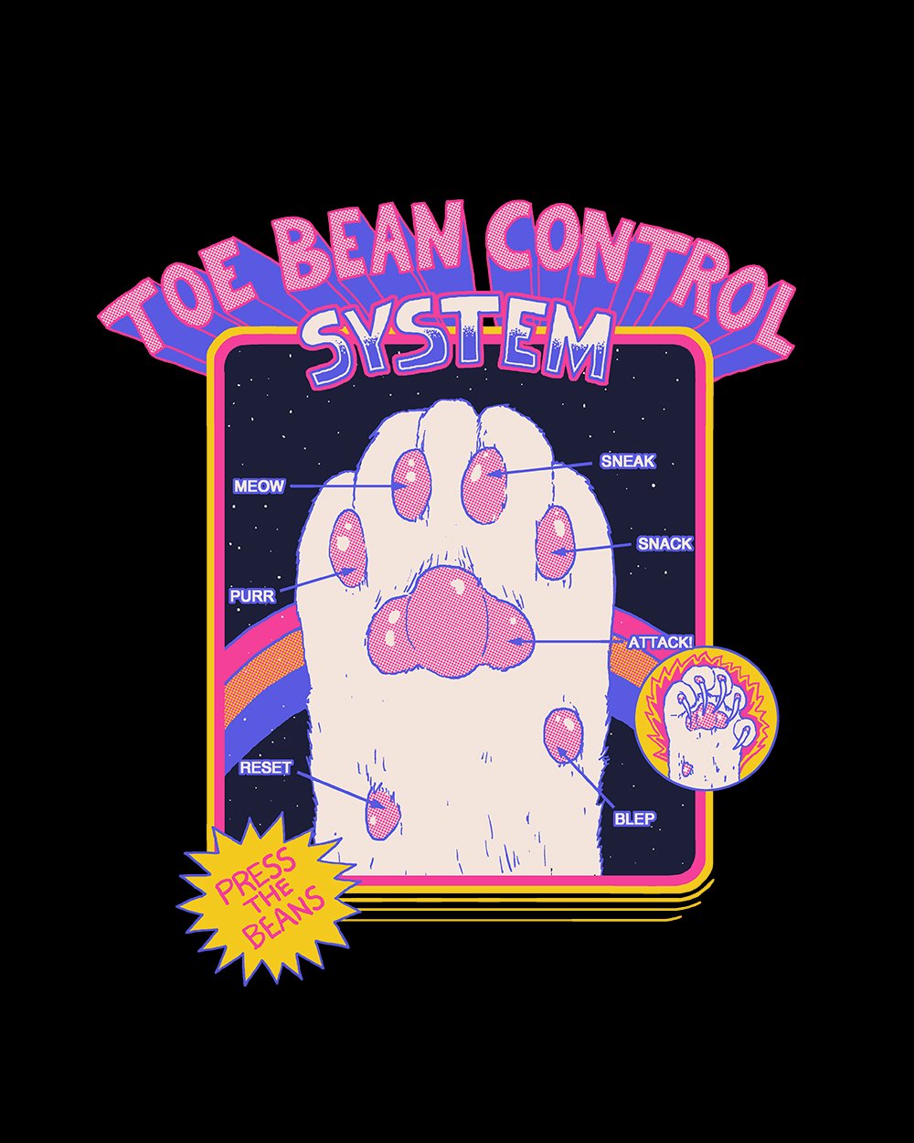 Toe Bean Control System T-Shirt Australia Online #colour_black