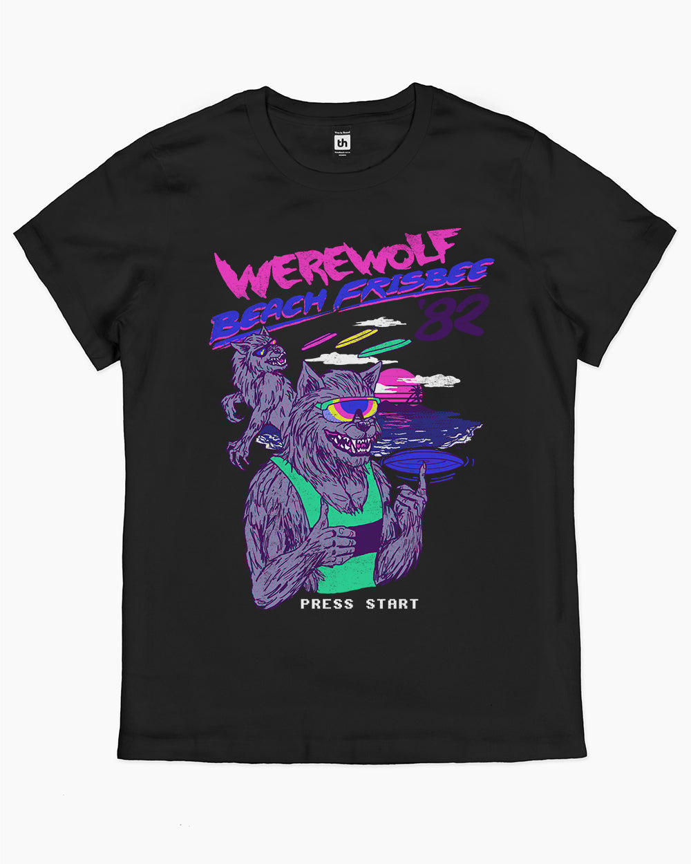 Werewolf Beach Frisbee T-Shirt Australia Online #colour_black