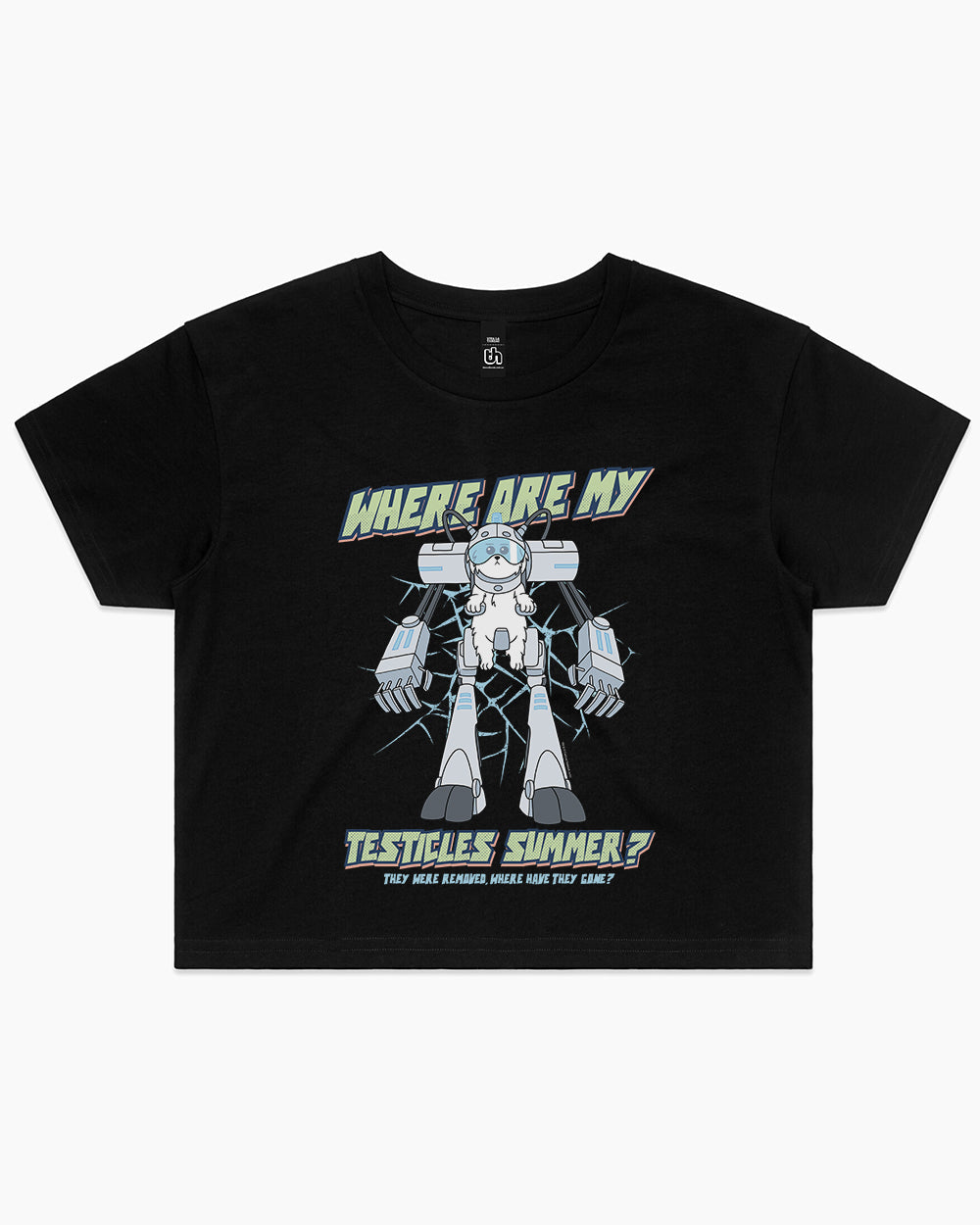 Where Are My Testicles Summer Crop Tee Australia Online #colour_black
