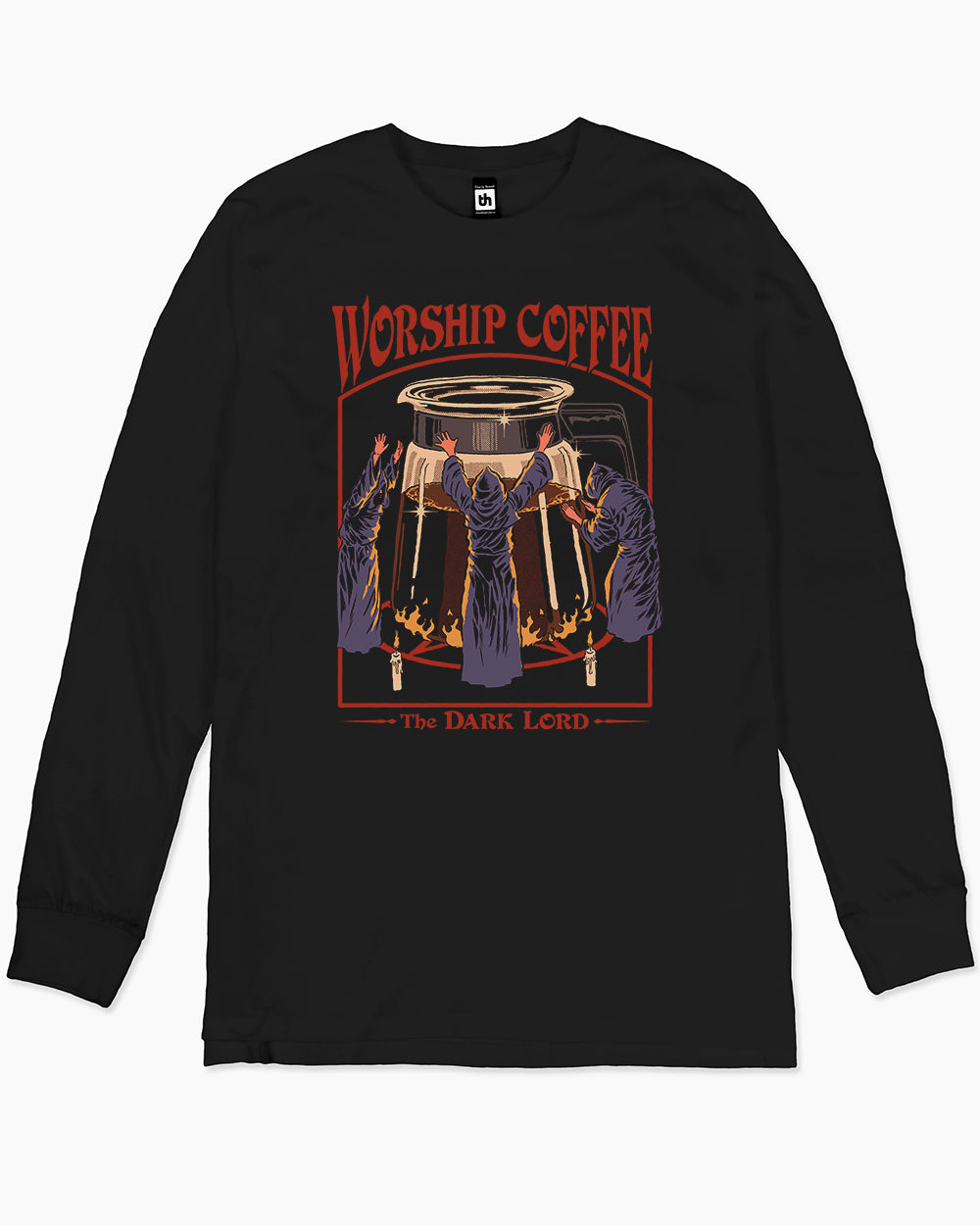 Worship Coffee Long Sleeve Australia Online #colour_black