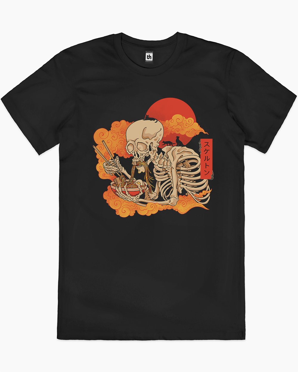 Yokai Ramen and Cats T-Shirt Australia Online #colour_black