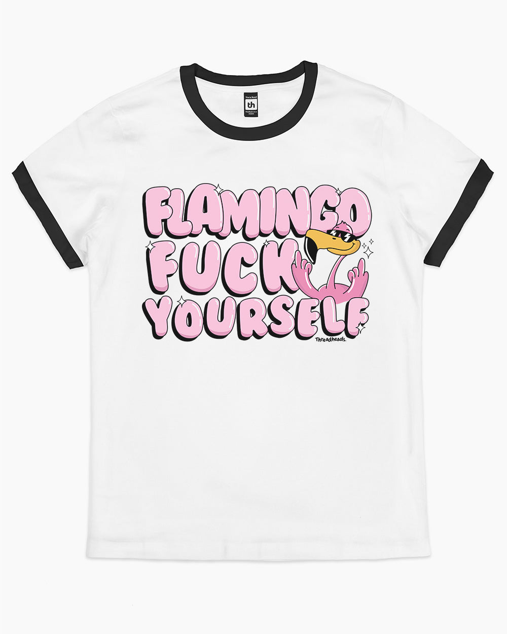 Flamingo Fuck Yourself T-Shirt Australia Online #colour_black ringer