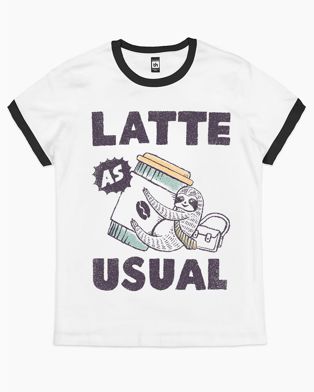 Latte As Usual T-Shirt Australia Online #colour_black ringer