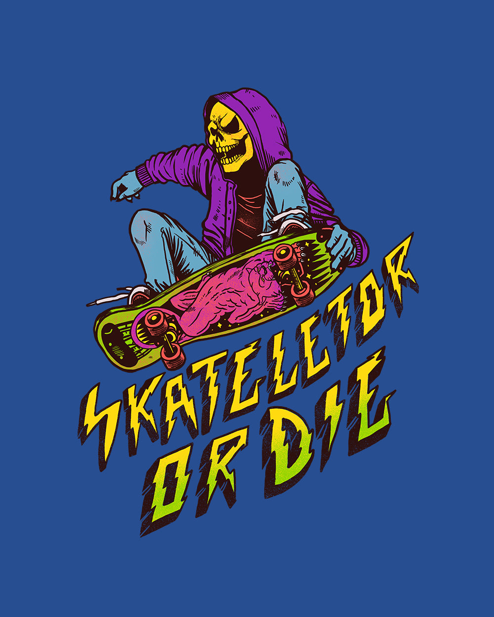 Skateletor or Die Hoodie Australia Online #colour_blue