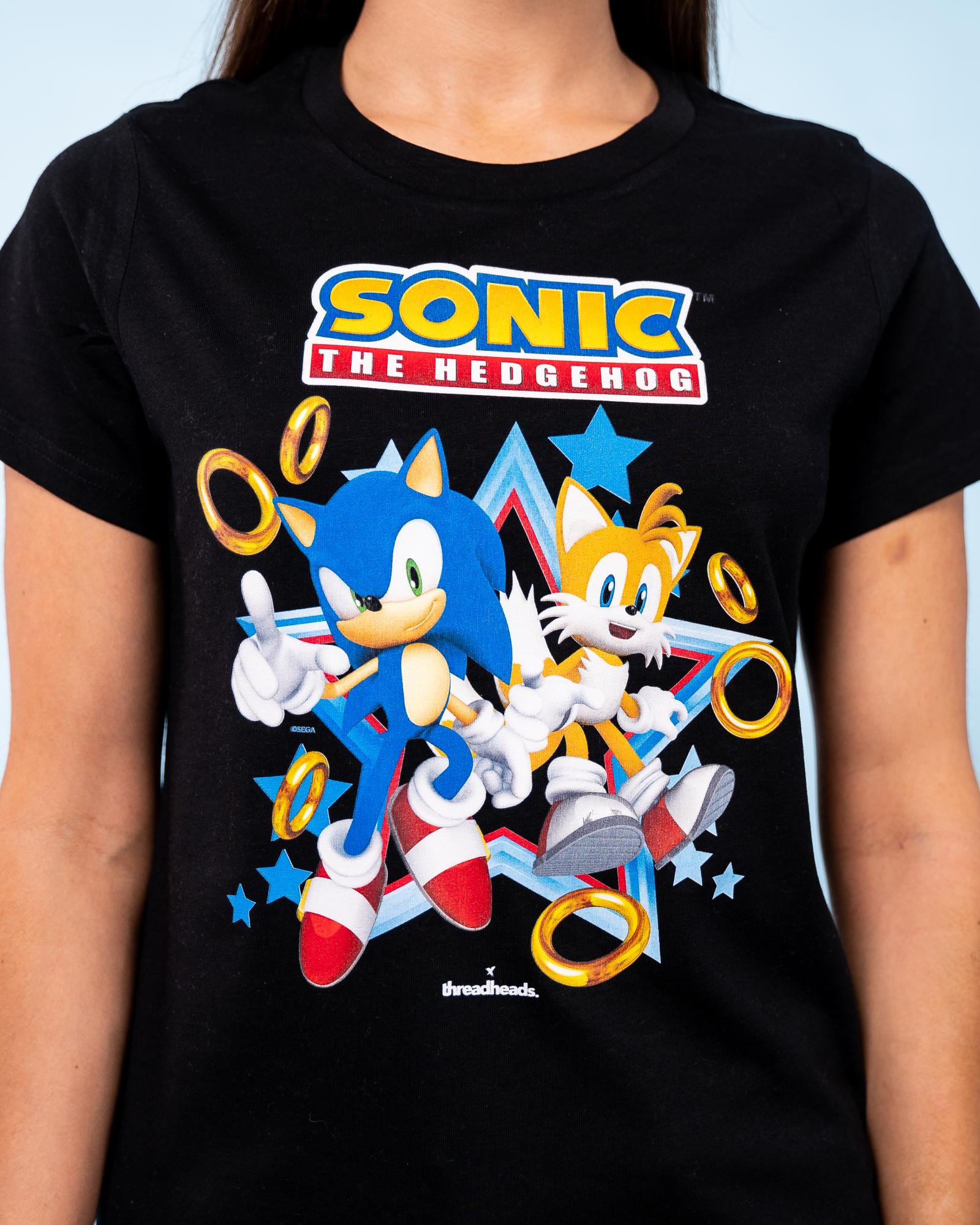 Sonic and Tails T-Shirt Australia Online #colour_black