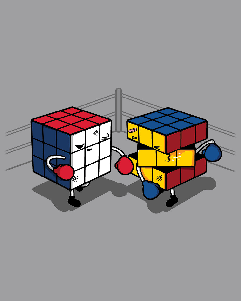 Cube Fight! T-Shirt Australia Online #colour_grey