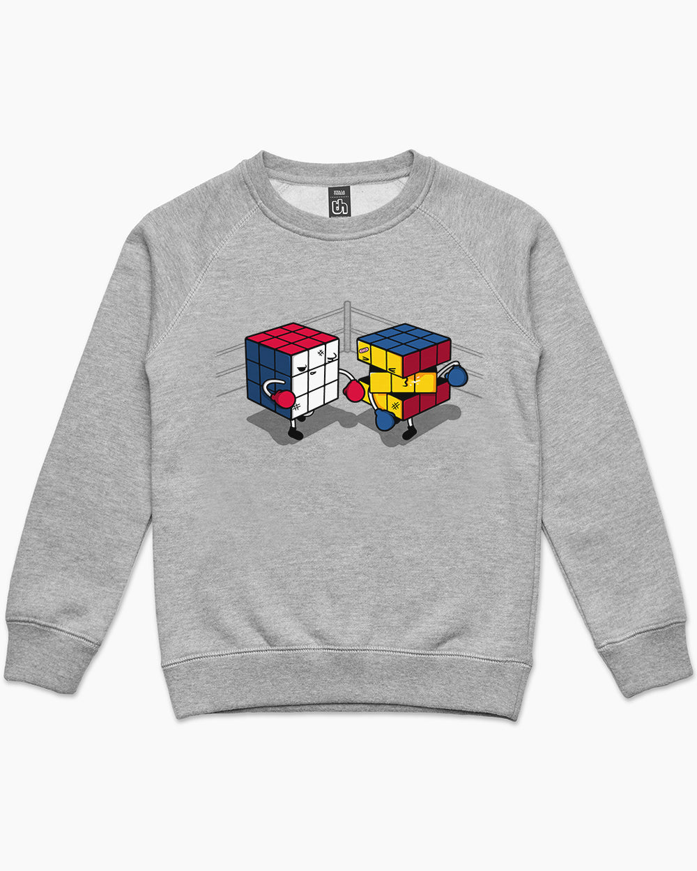Cube Fight! Kids Sweater Australia Online #colour_grey