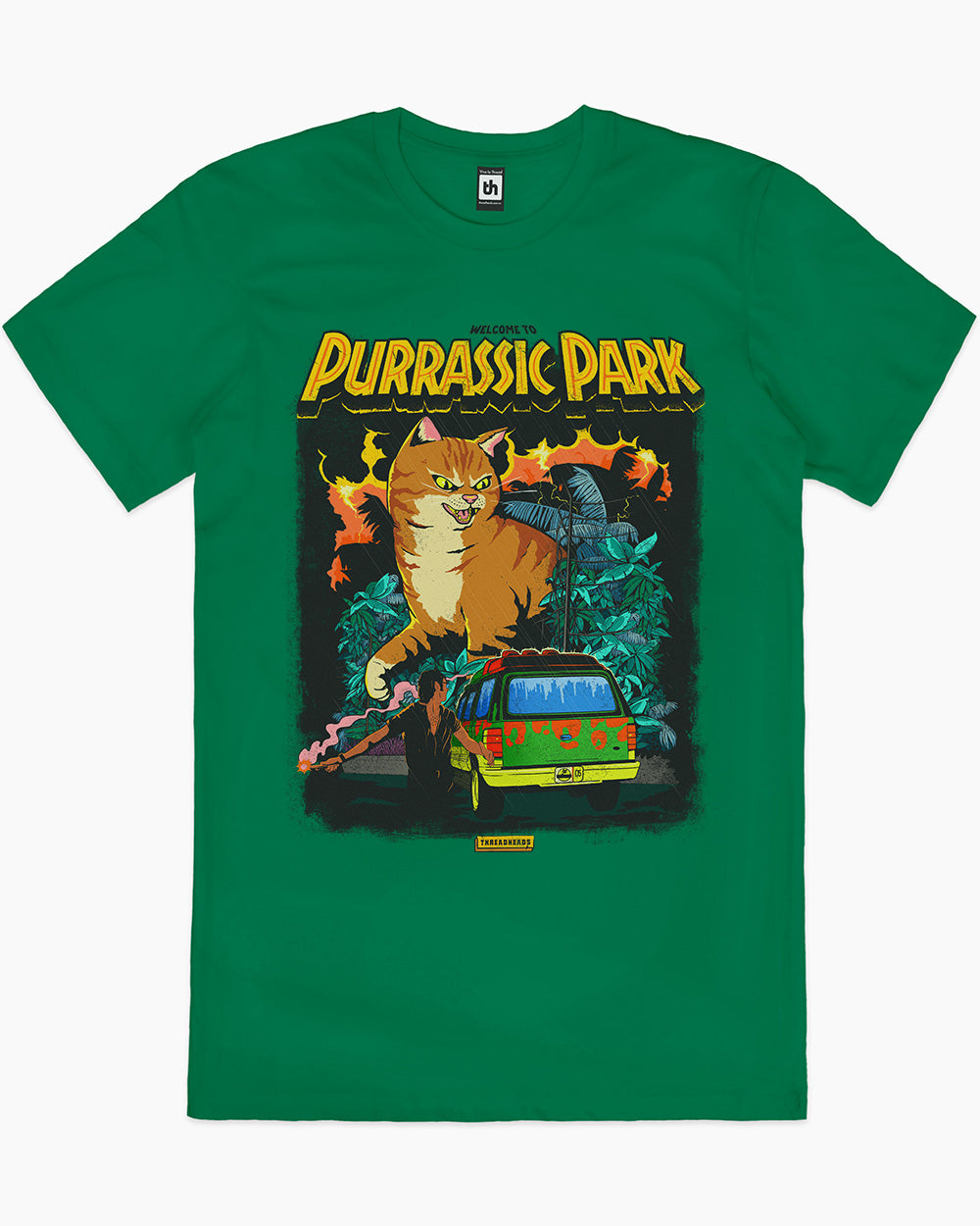 Purrassic Park T-Shirt Australia Online #colour_green