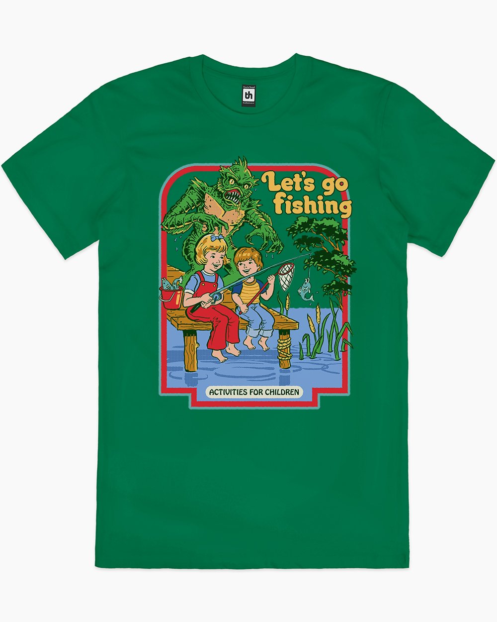 Let's Go Fishing T-Shirt Australia Online #colour_green