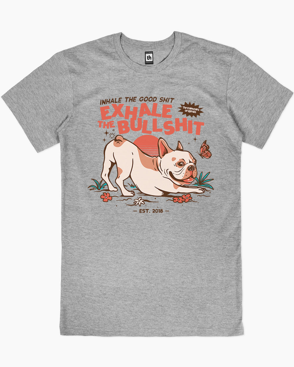 Exhale The Bullshit T-Shirt Australia Online #colour_grey