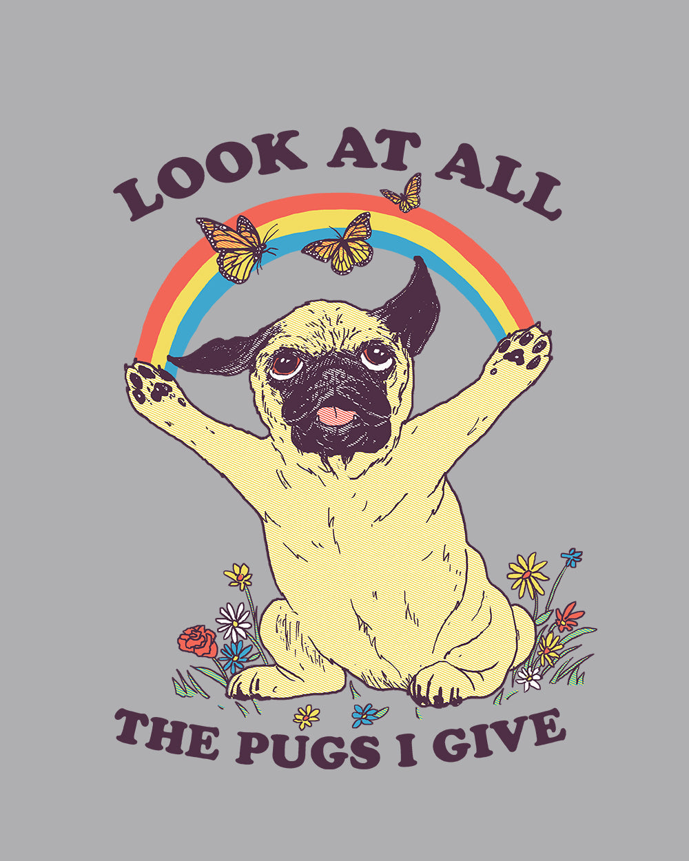 All the Pugs I Give T-Shirt Australia Online #colour_grey