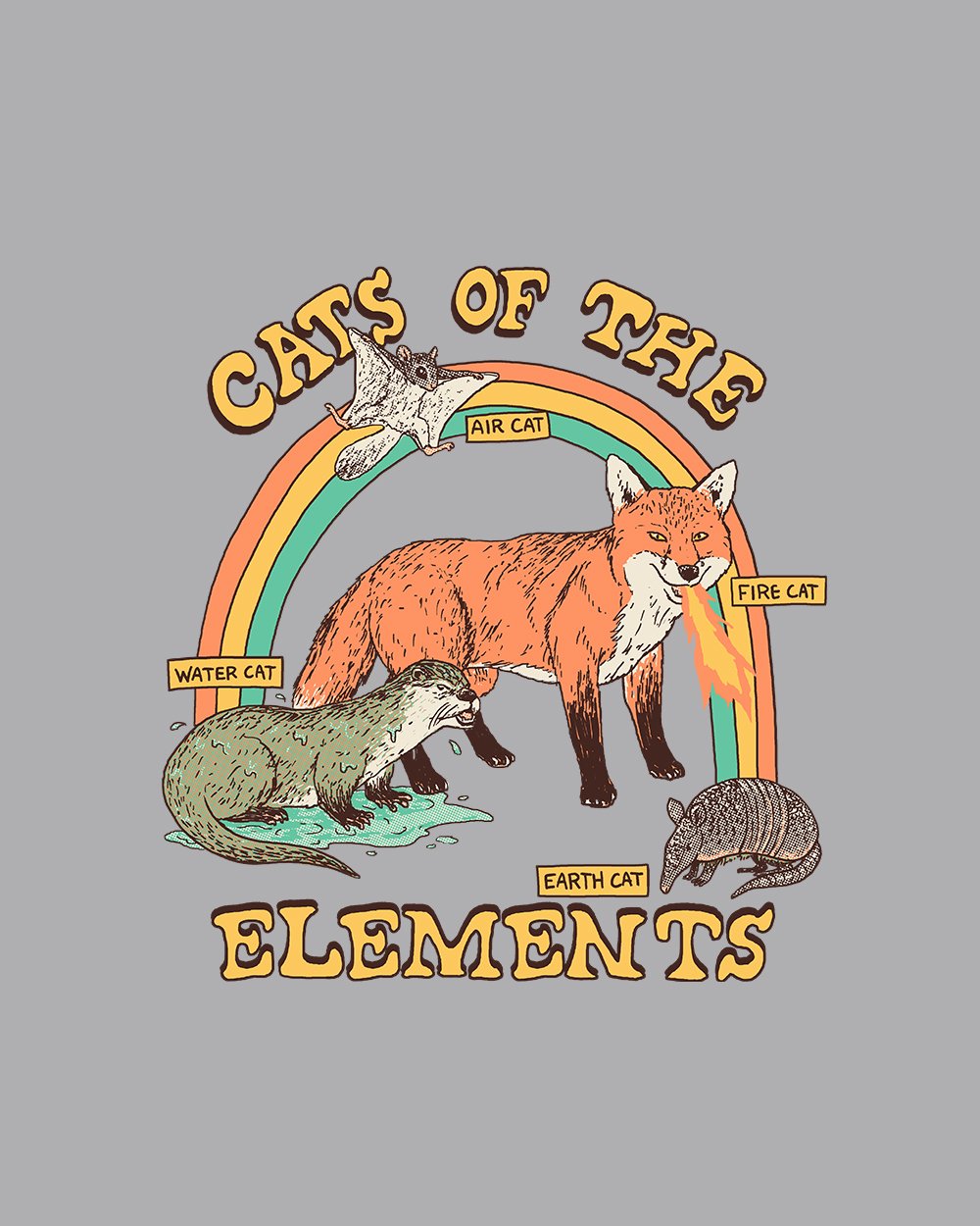 Cats of the Elements Long Sleeve Australia Online #colour_grey