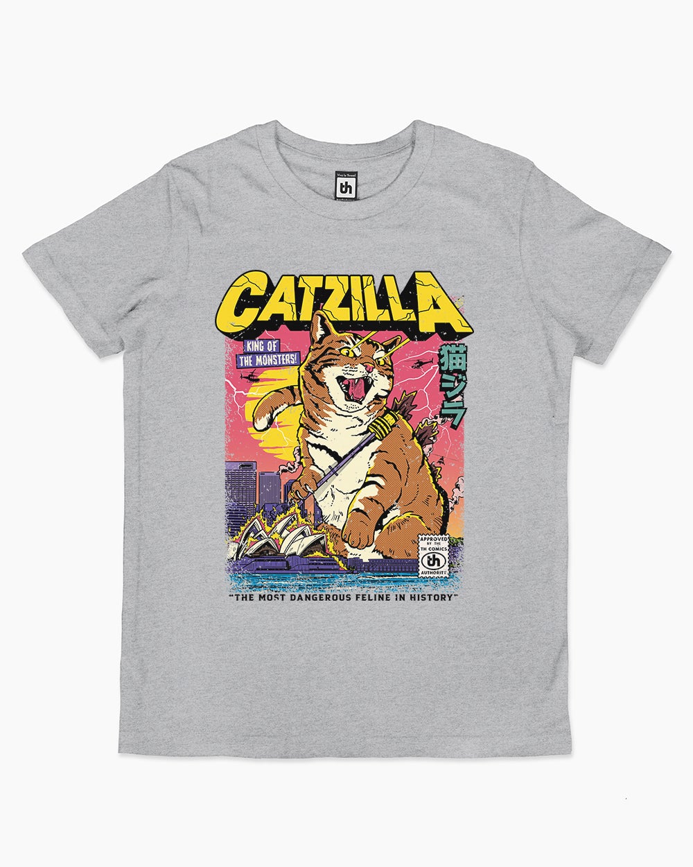 Catzilla Retro Titan Kids T-Shirt Australia Online #colour_grey