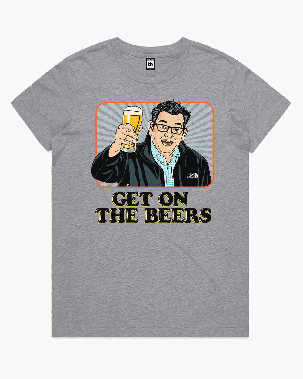 Get on the Beers T-Shirt Australia Online #colour_grey