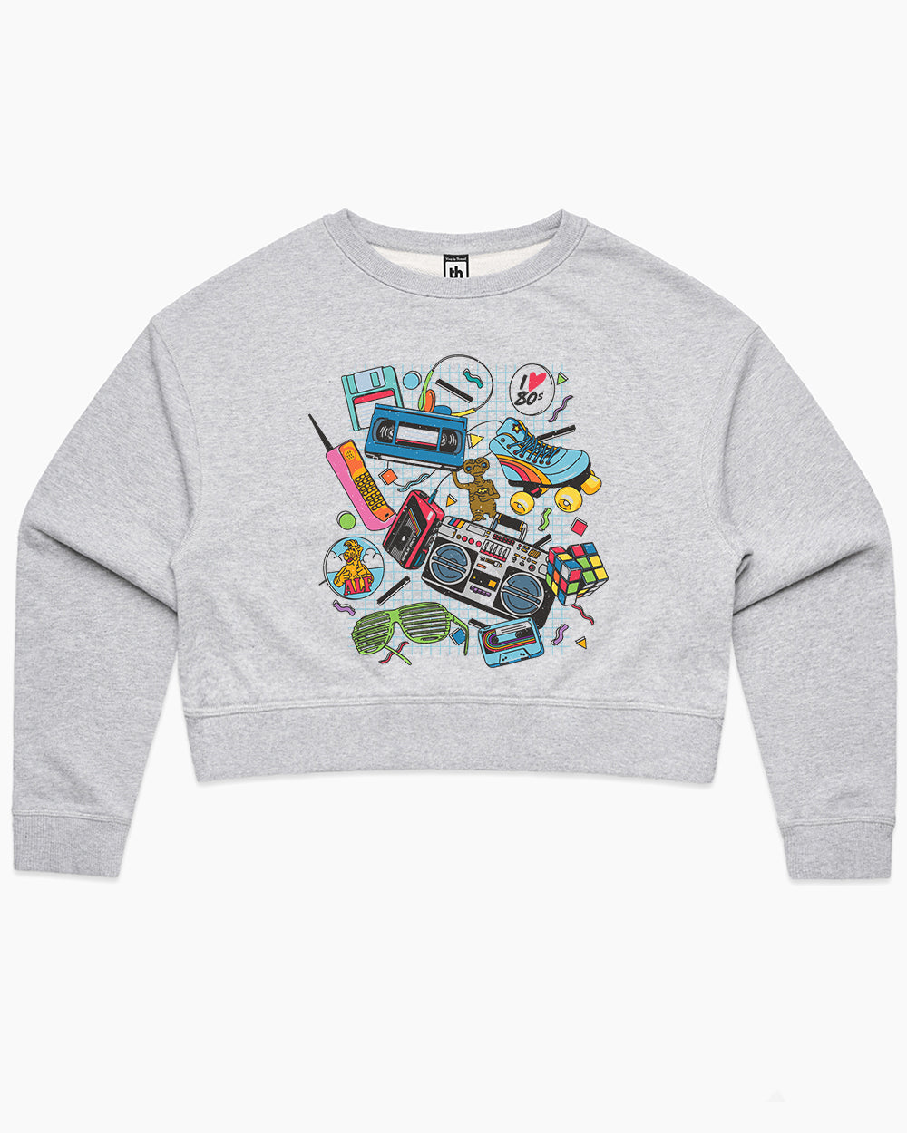 I Heart the 80s Crop Sweater Australia Online #colour_grey