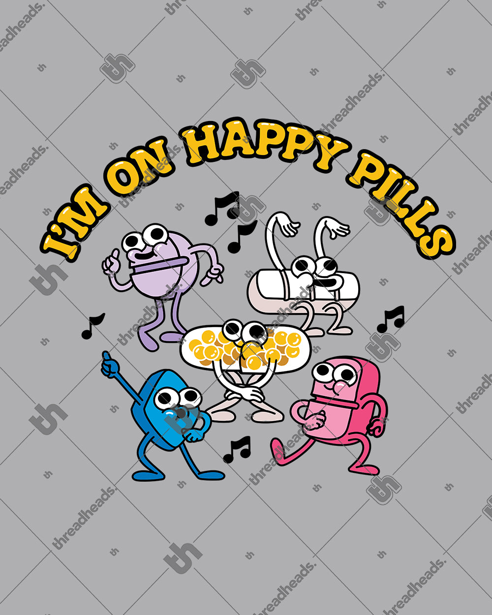 I'm on Happy Pills Hoodie Australia Online #colour_grey
