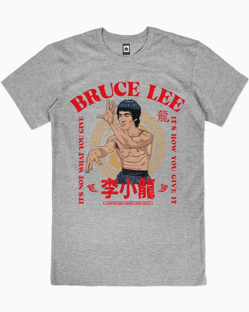 Bruce Lee It's Not What You Give T-Shirt Australia Online #colour_grey