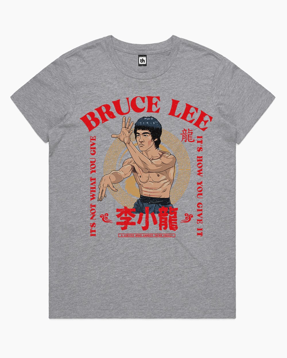 Bruce Lee It's Not What You Give T-Shirt Australia Online #colour_grey