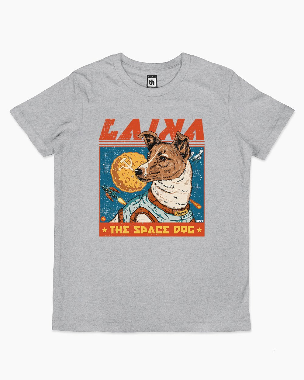 Laika the Space Dog Kids T-Shirt Australia Online #colour_grey