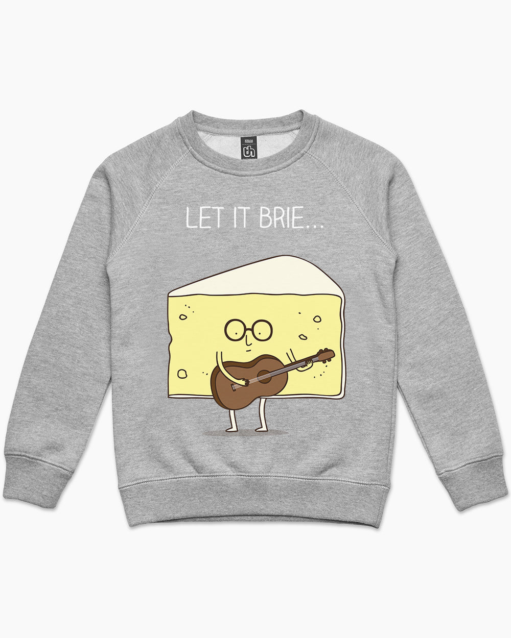 Let it Brie Kids Sweater Australia Online #colour_grey