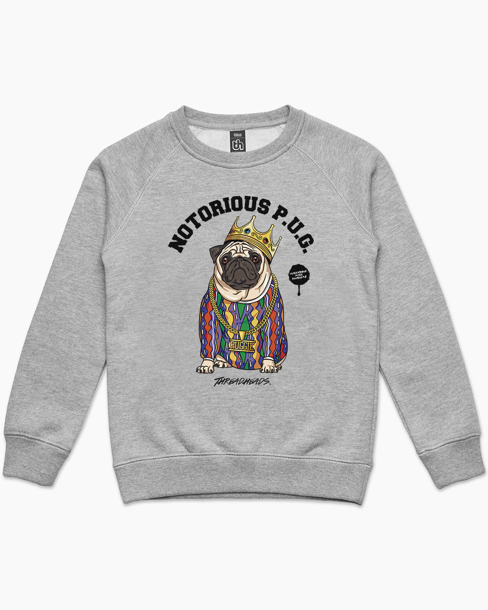 Notorious PUG Kids Sweater Australia Online #colour_grey