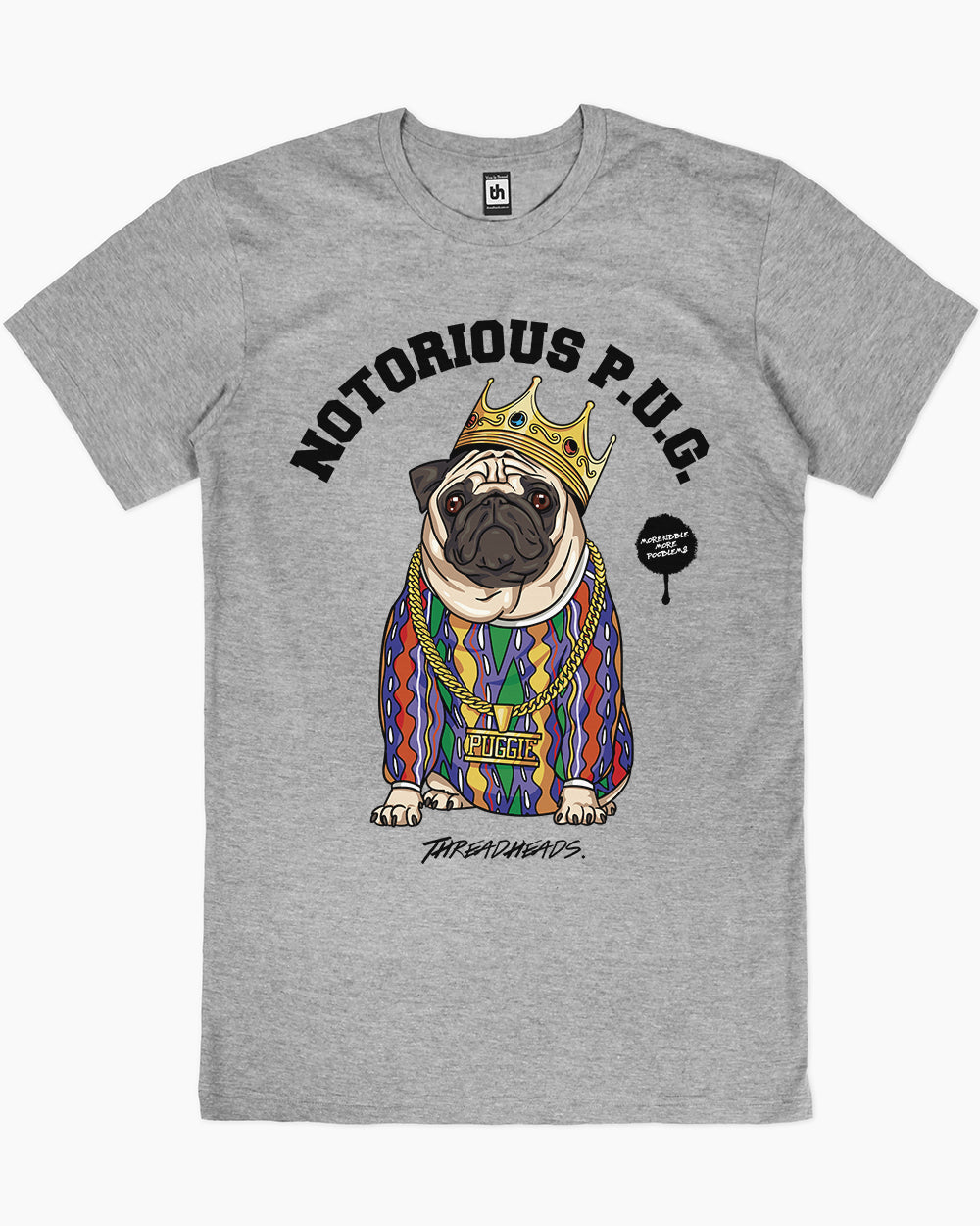 Notorious PUG T-Shirt Australia Online #colour_grey