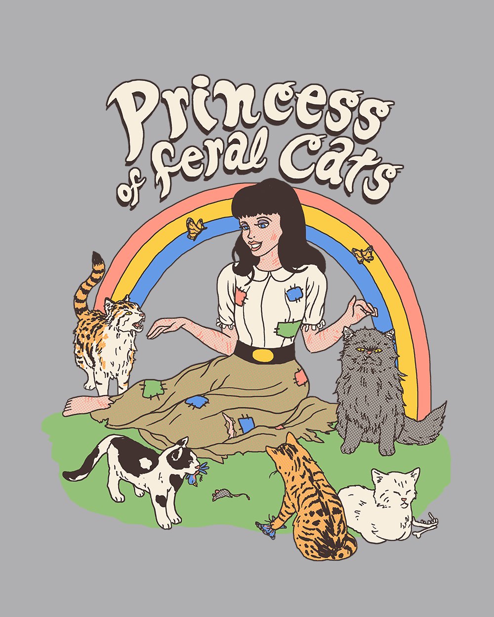 Princess of Feral Cats Hoodie Australia Online #colour_grey