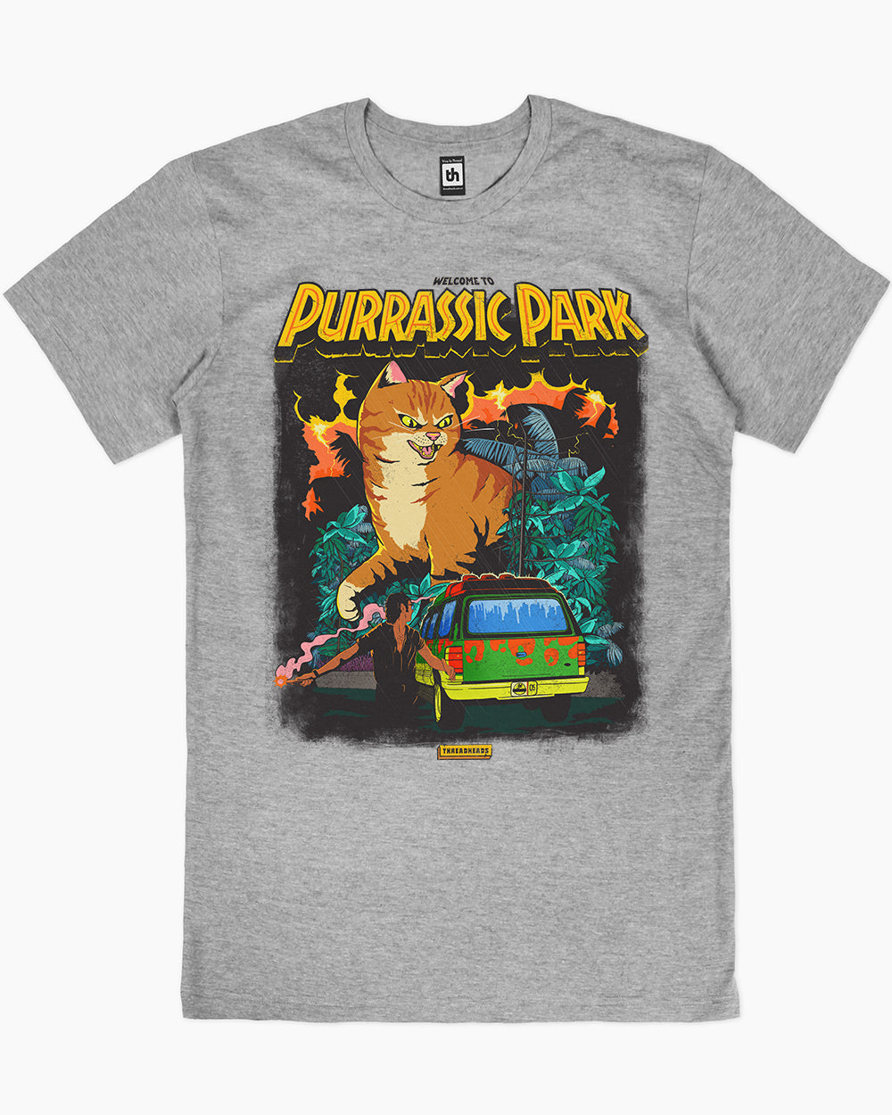 Purrassic Park T-Shirt Australia Online #colour_grey
