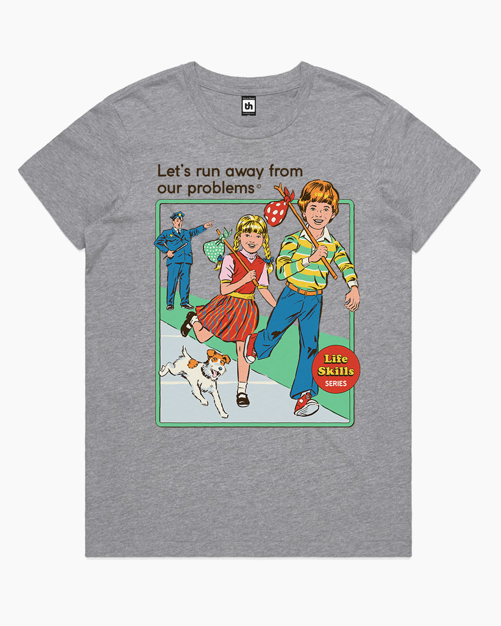 Let's Run Away T-Shirt Australia Online #colour_grey