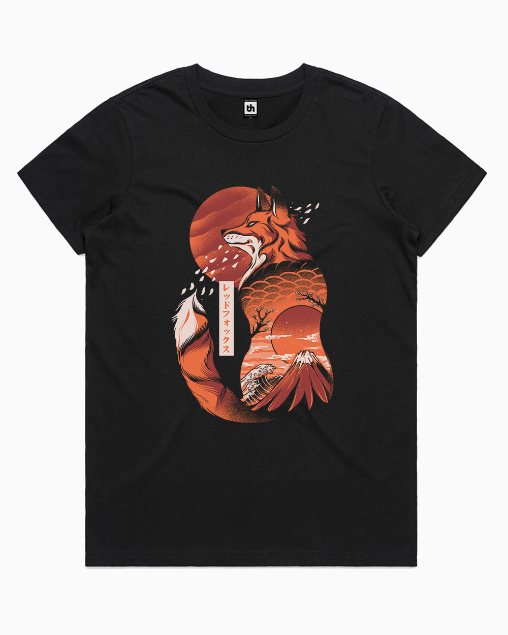 Japanese Fox T-Shirt Australia Online #colour_black