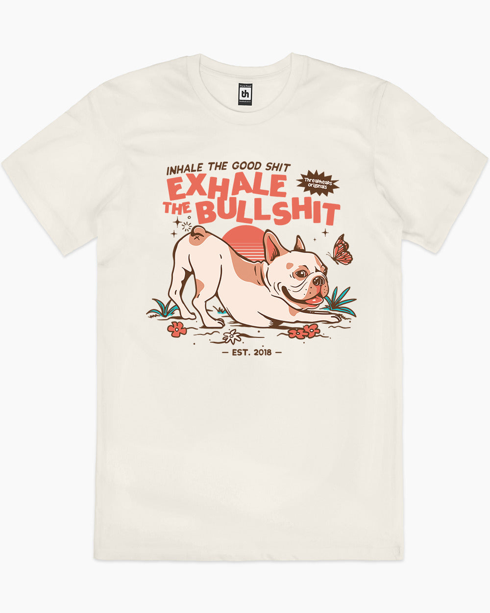 Exhale The Bullshit T-Shirt Australia Online #colour_natural
