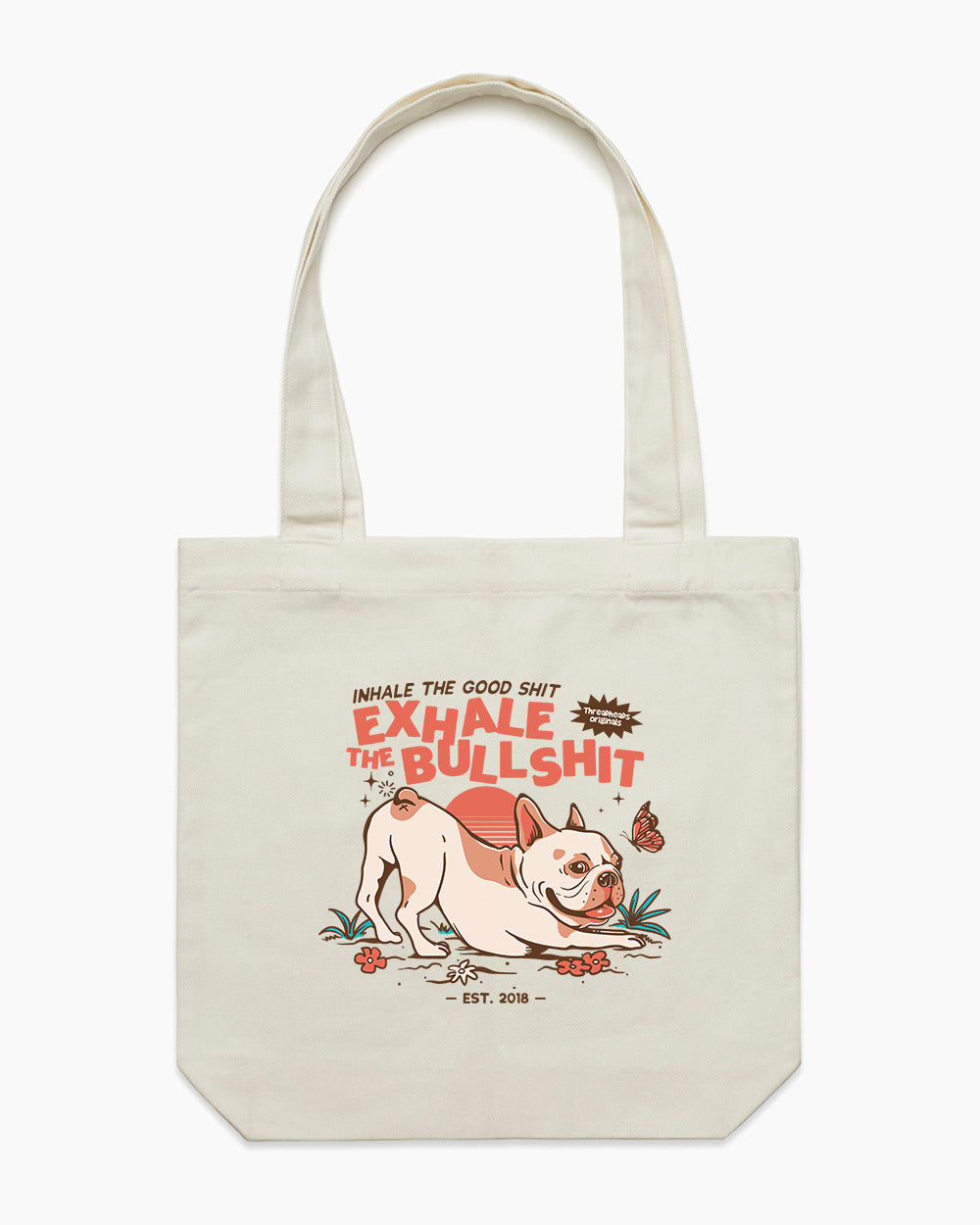 Exhale The Bullshit Tote Bag Australia Online #colour_natural