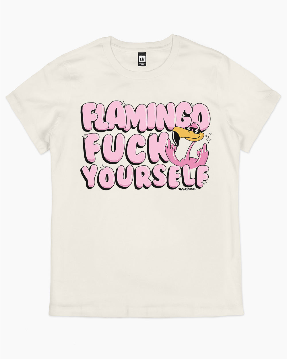Flamingo Fuck Yourself T-Shirt Australia Online #colour_natural