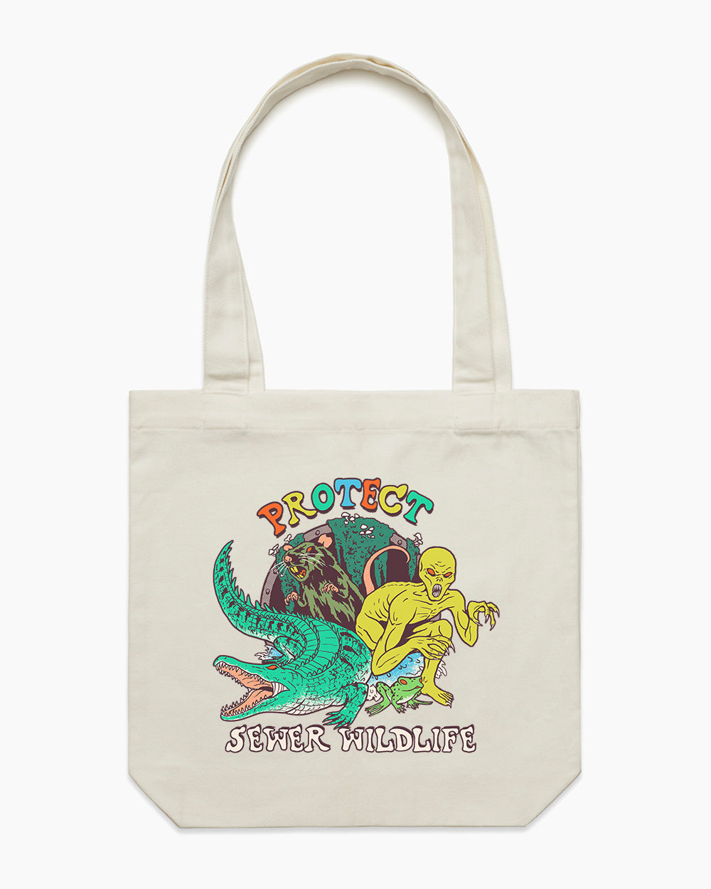 Protect Sewer Wildlife Tote Bag Australia Online #colour_natural