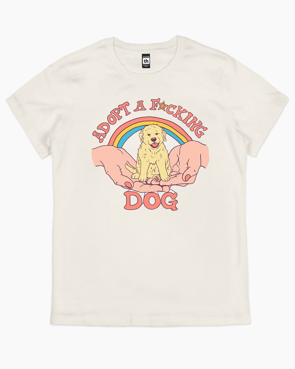Adopt a F-cking Dog T-Shirt Australia Online #colour_natural
