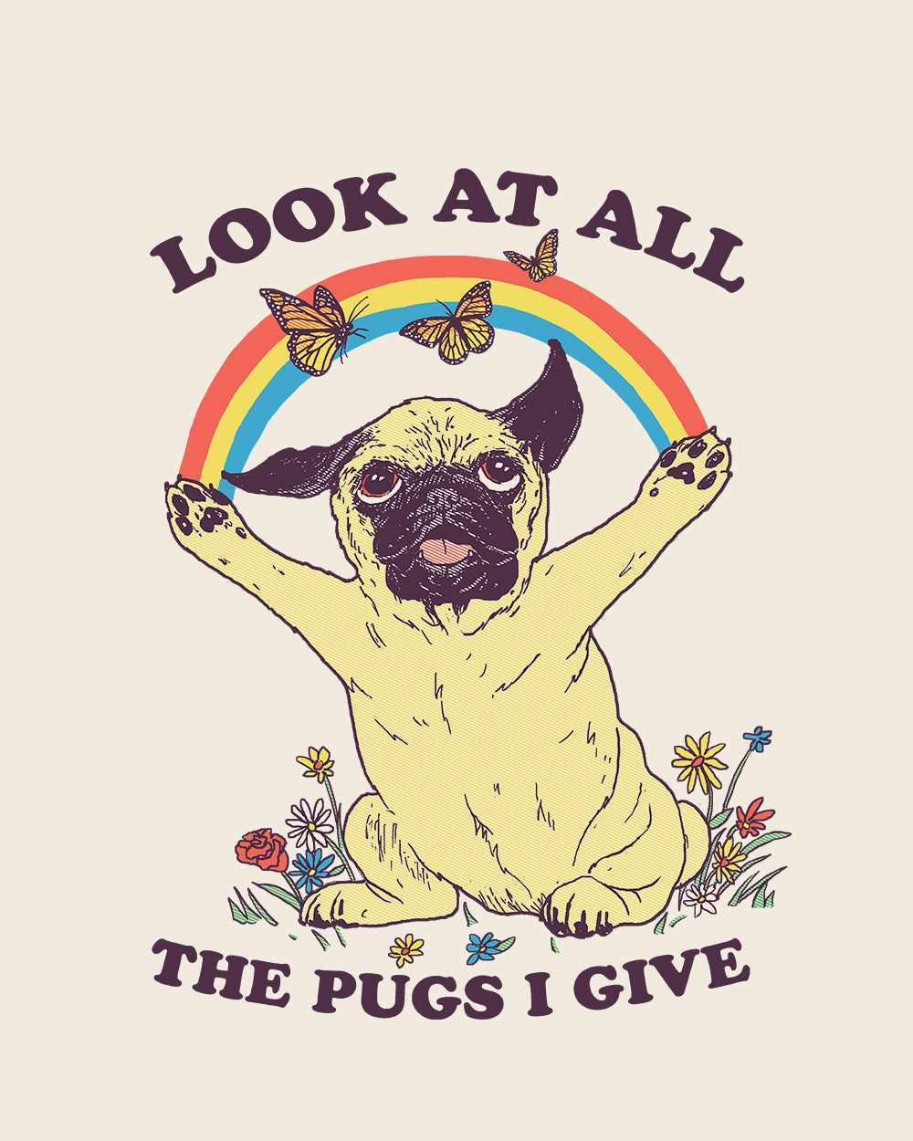 All the Pugs I Give T-Shirt Australia Online #colour_natural