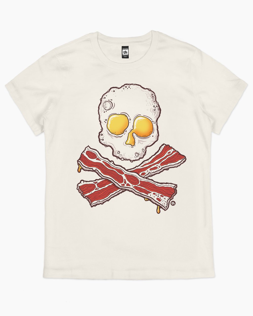 Bacon and Eggs Jolly Roger T-Shirt Australia Online #colour_natural