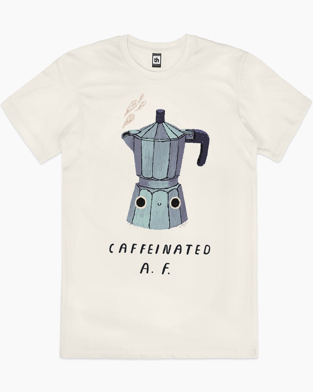 Caffeinated AF T-Shirt Australia Online #colour_natural