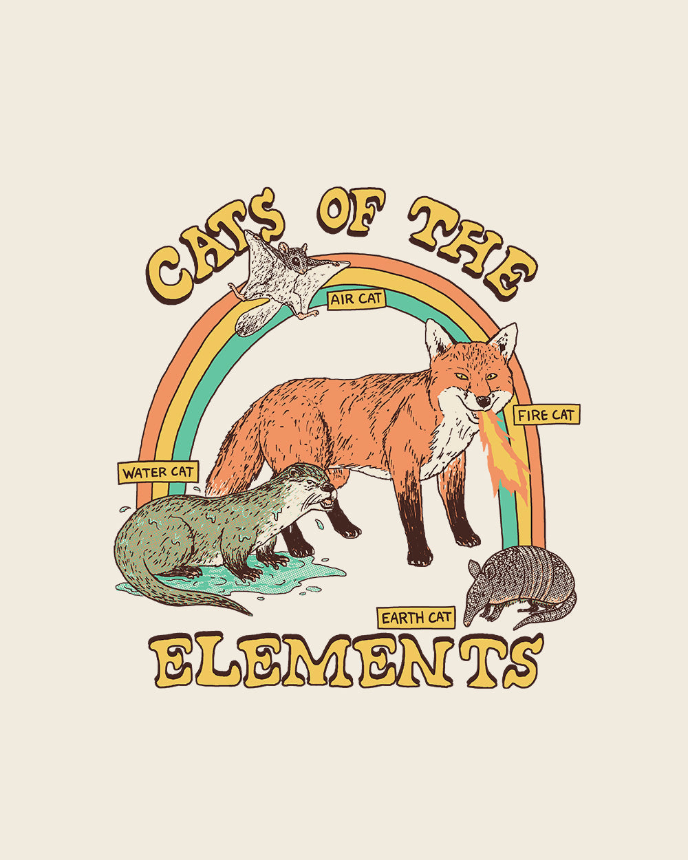 Cats of the Elements Hoodie Australia Online #colour_natural