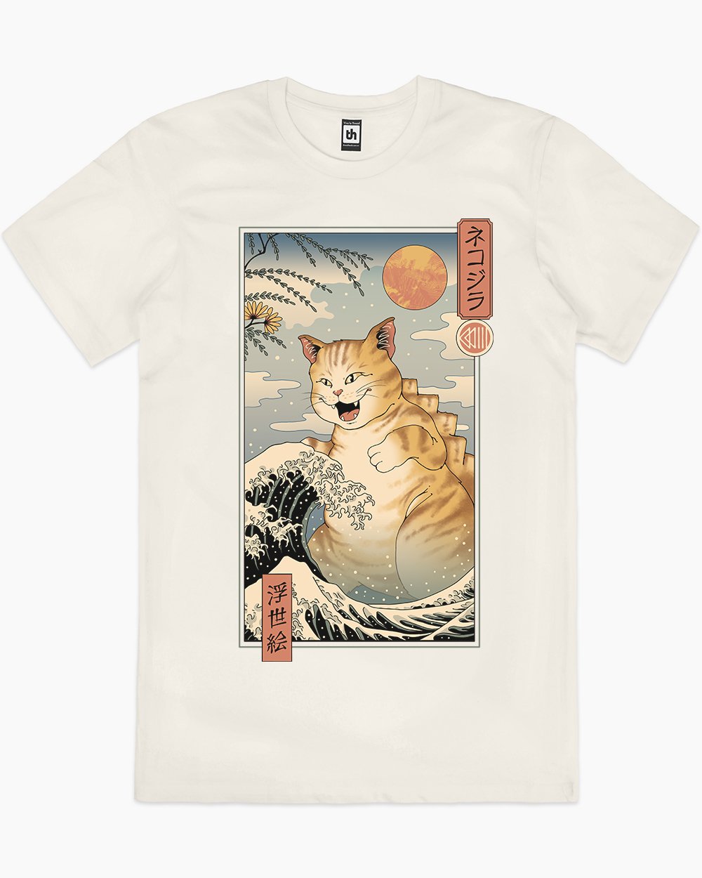 Catzilla Ukiyo-e T-Shirt Australia Online #colour_natural