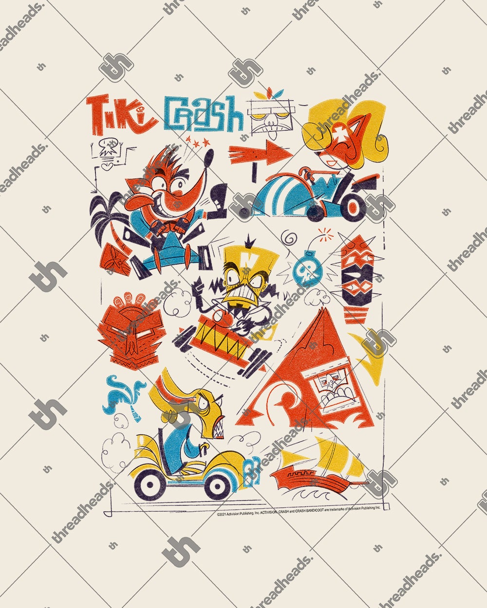 Crash Characters Tiki T-Shirt Australia Online #colour_natural
