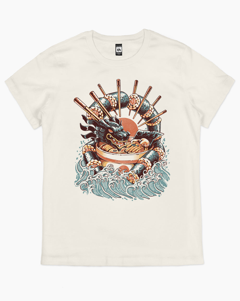 Dragon Sushi Ramen T-Shirt Australia Online #colour_natural