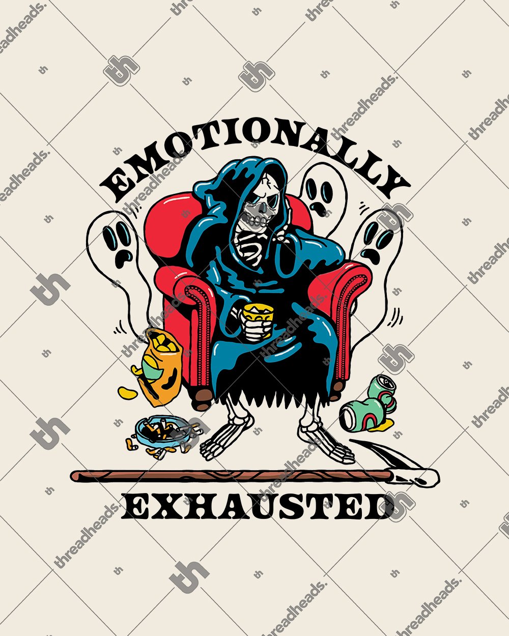 Emotionally Exhausted T-Shirt Australia Online #colour_natural