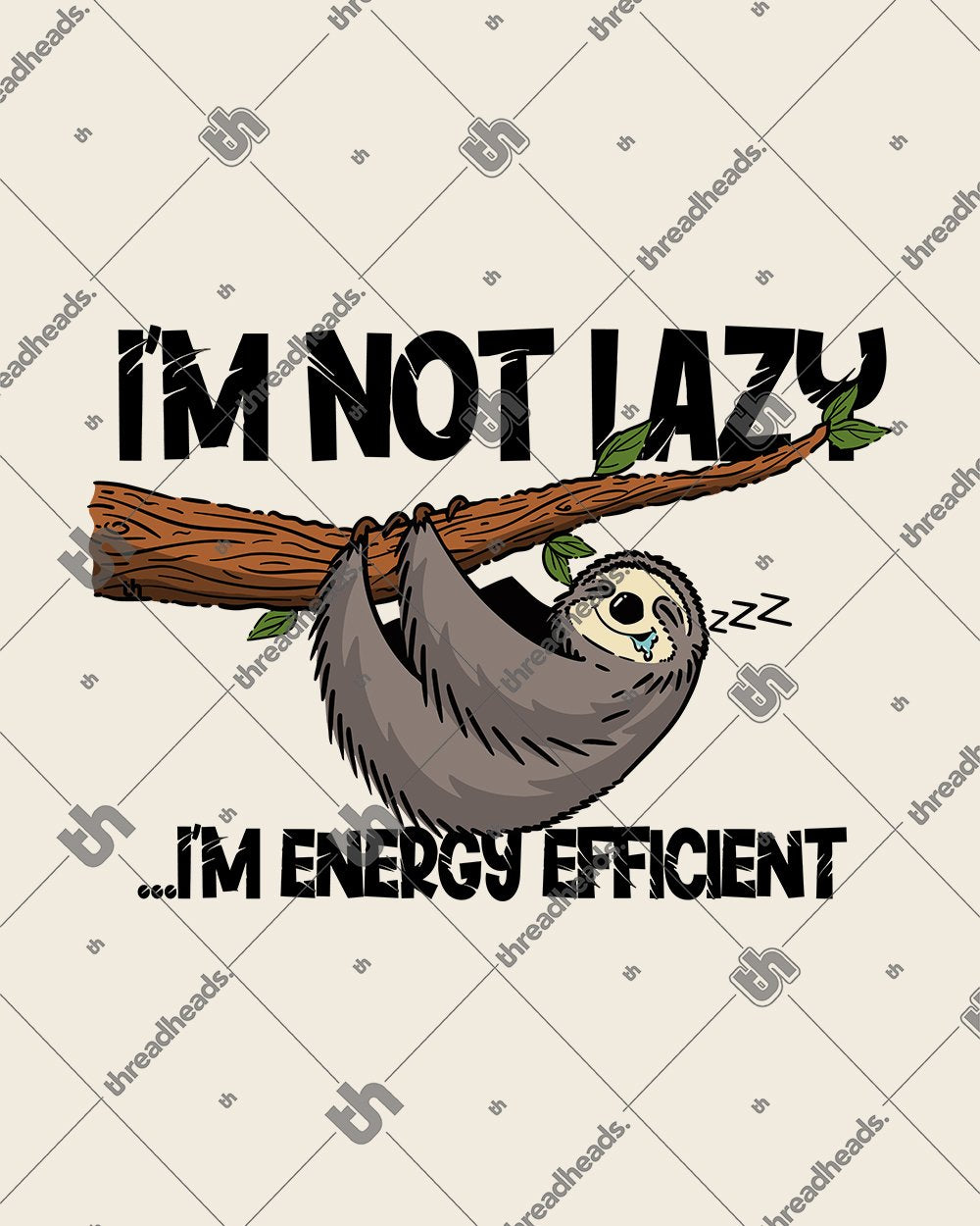Energy Efficient Sloth T-Shirt Australia Online #colour_natural