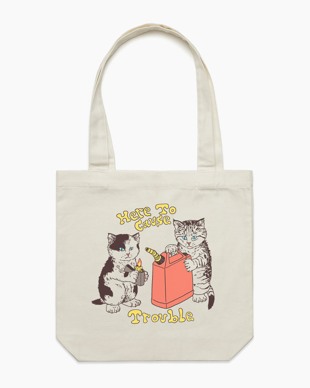 Here to Cause Trouble Tote Bag Australia Online #colour_natural