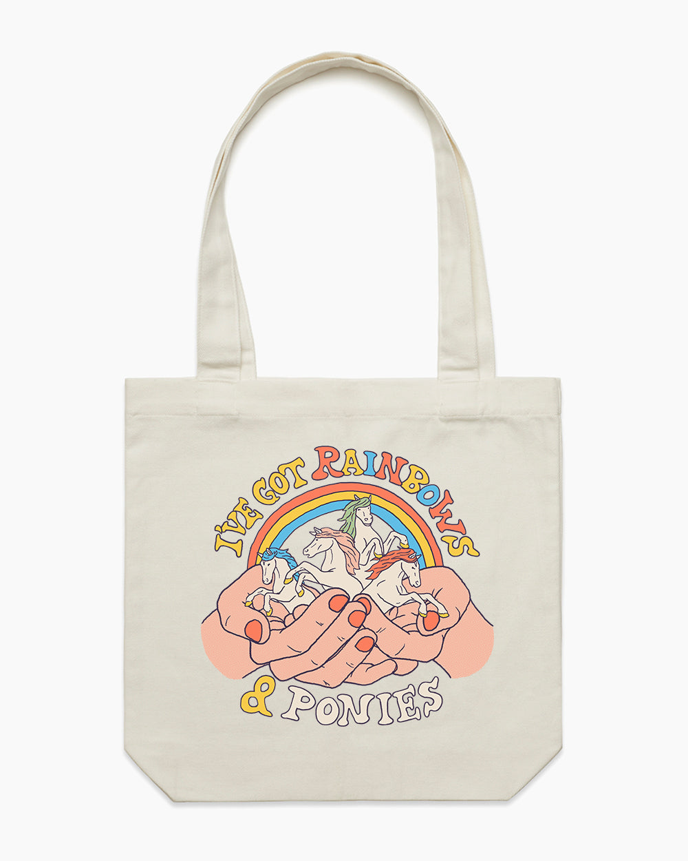 I've Got Rainbows and Ponies Tote Bag Australia Online #colour_natural