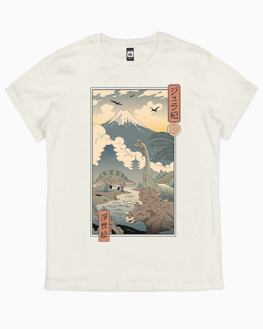 Jurassic Ukiyo-e 1 T-Shirt Australia Online #colour_natural