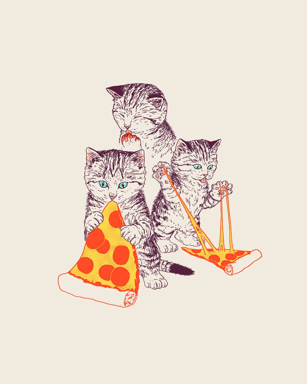 Pizza Kittens T-Shirt Australia Online #colour_natural