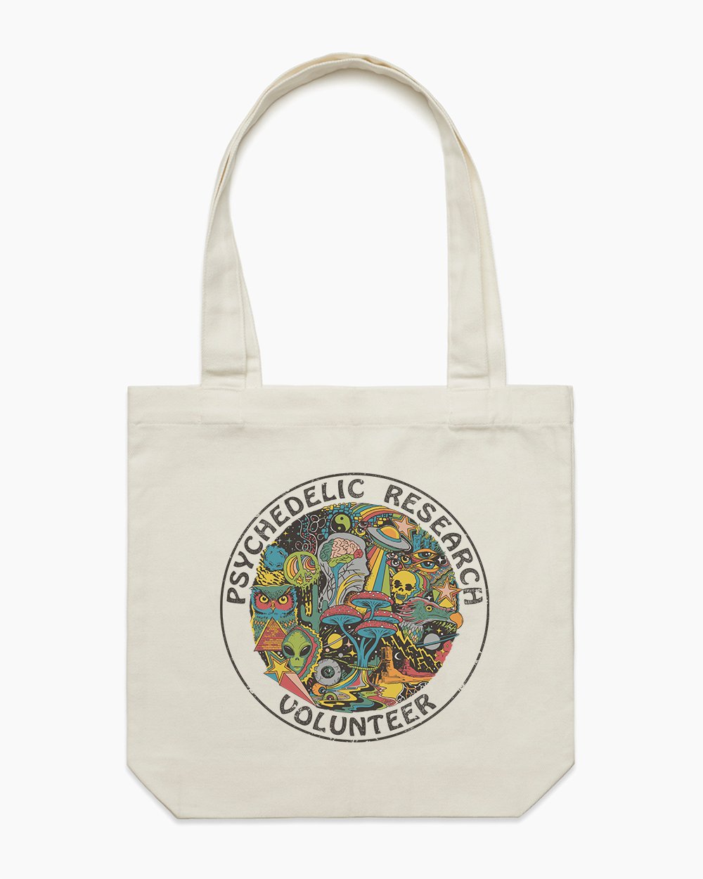 Psychedelic Research Volunteer Tote Bag Australia Online #colour_natural
